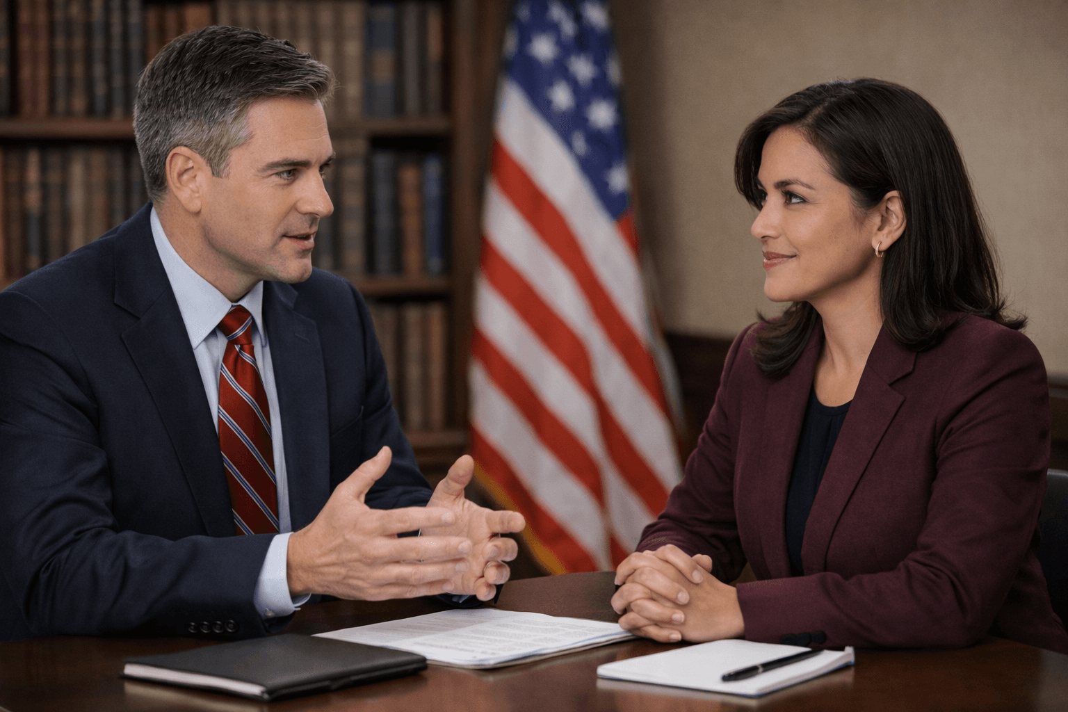 Dr. Sofia Rivera and Dr. Elias Hawthorne in conversation